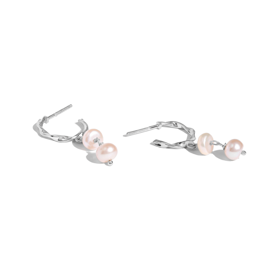 Twisted Pearl Drop Earrings
