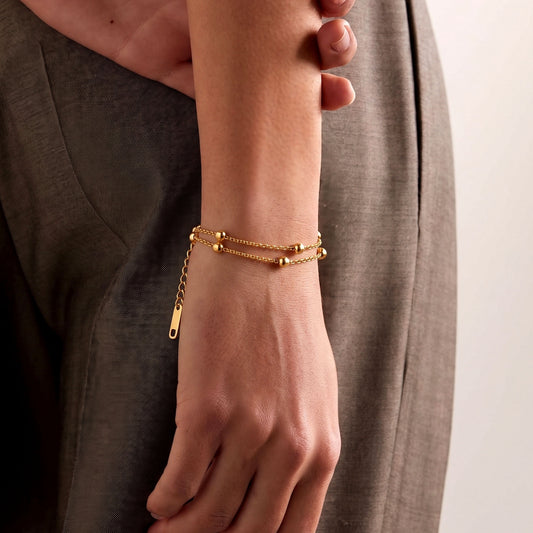 Dual Chain Gold Bracelet