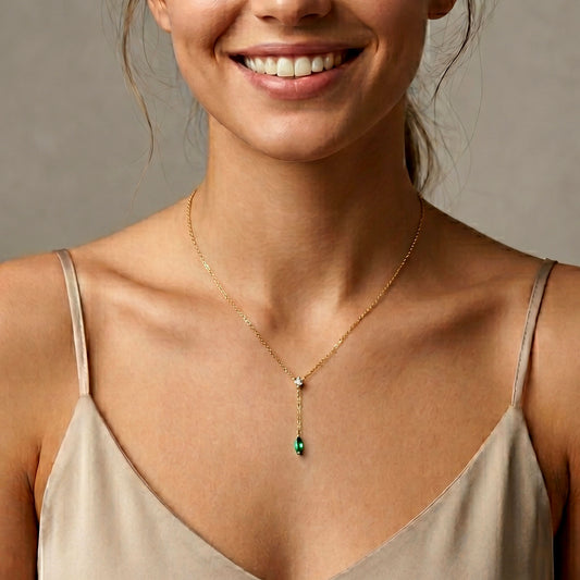 Marquise Drop Lariat Necklace