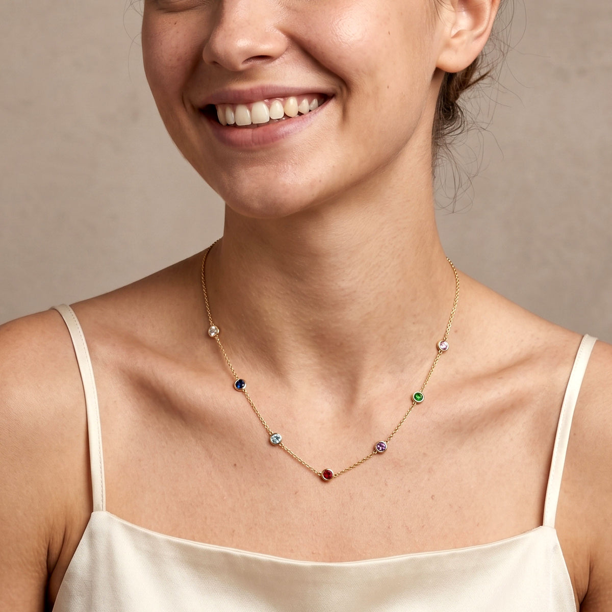 Minimalist Multi Crystal Necklace