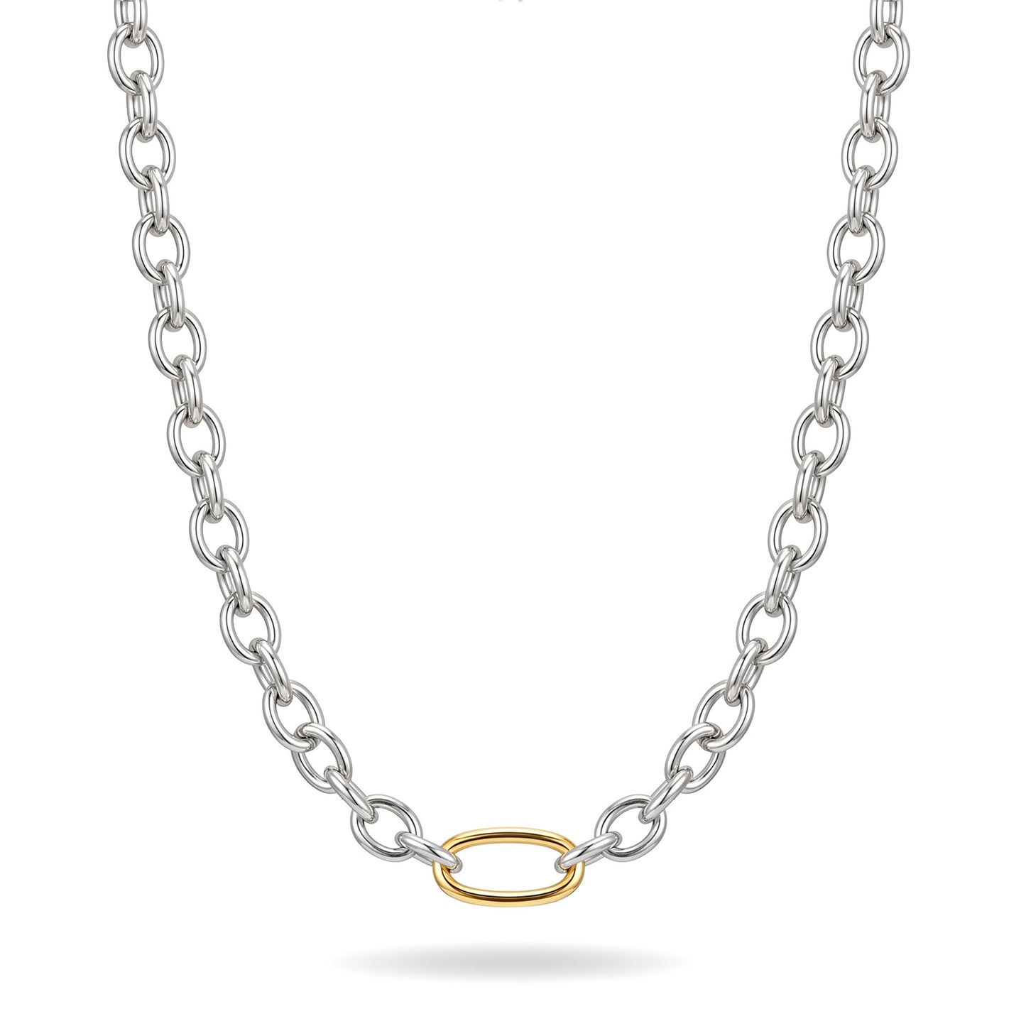 Two-Tone Statement Link Necklace