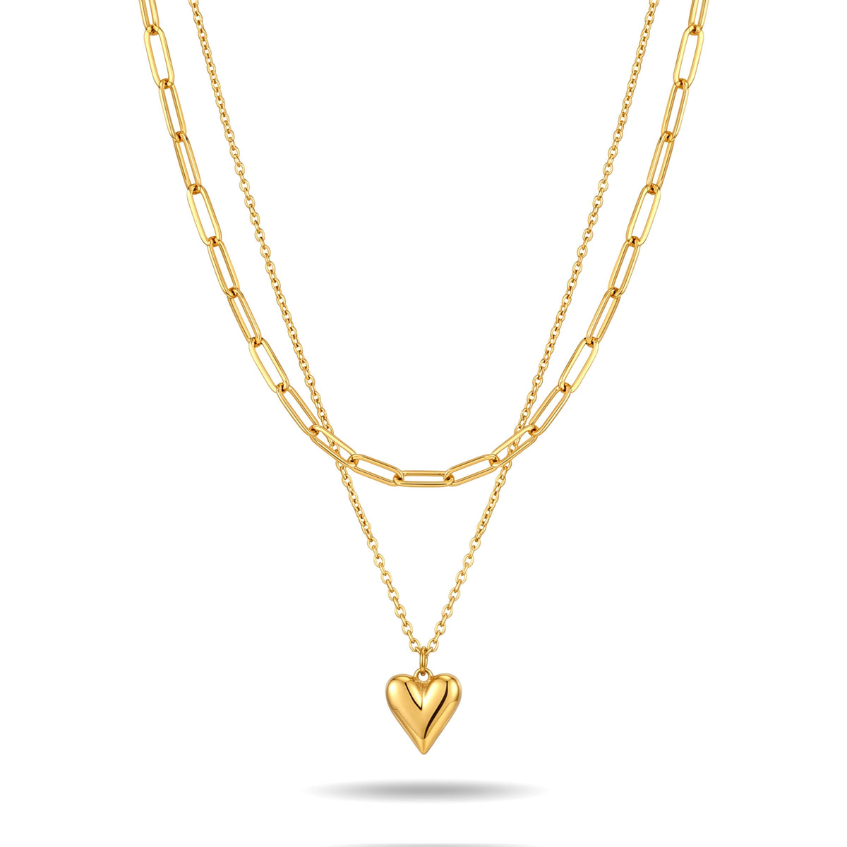 Heart Paperclip Chain Necklace