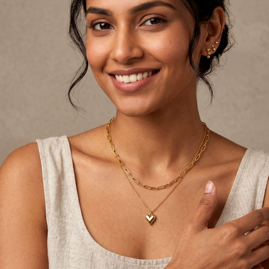 Heart Paperclip Chain Necklace