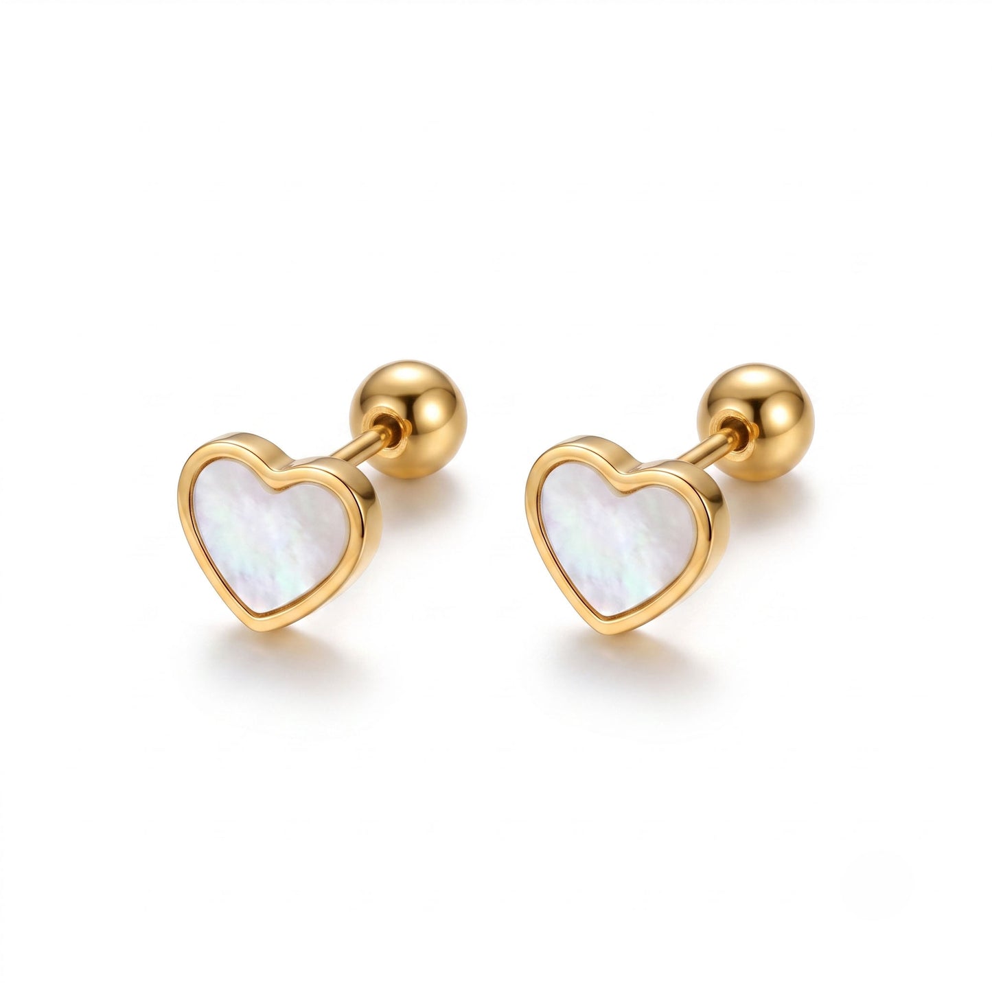 Nacre Heart Studs