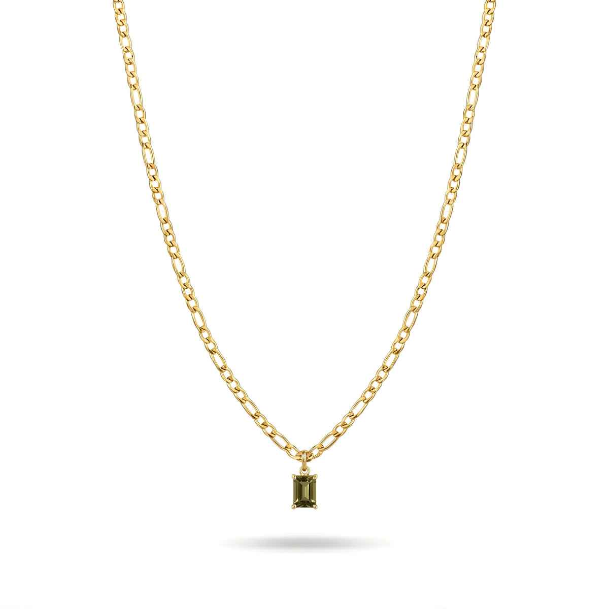 Green Emerald-Cut Necklace