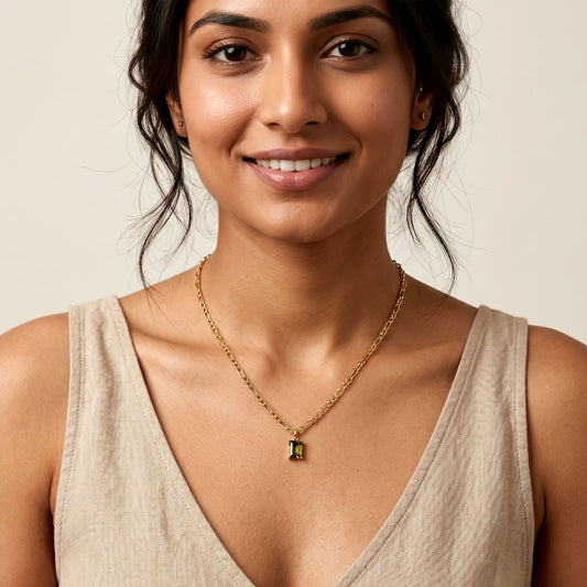 Green Emerald-Cut Necklace