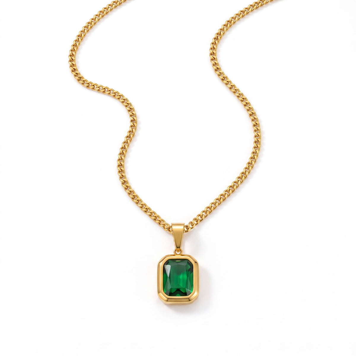 Minimalist Emerald-Cut Necklace