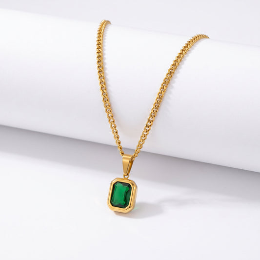 Minimalist Emerald-Cut Necklace