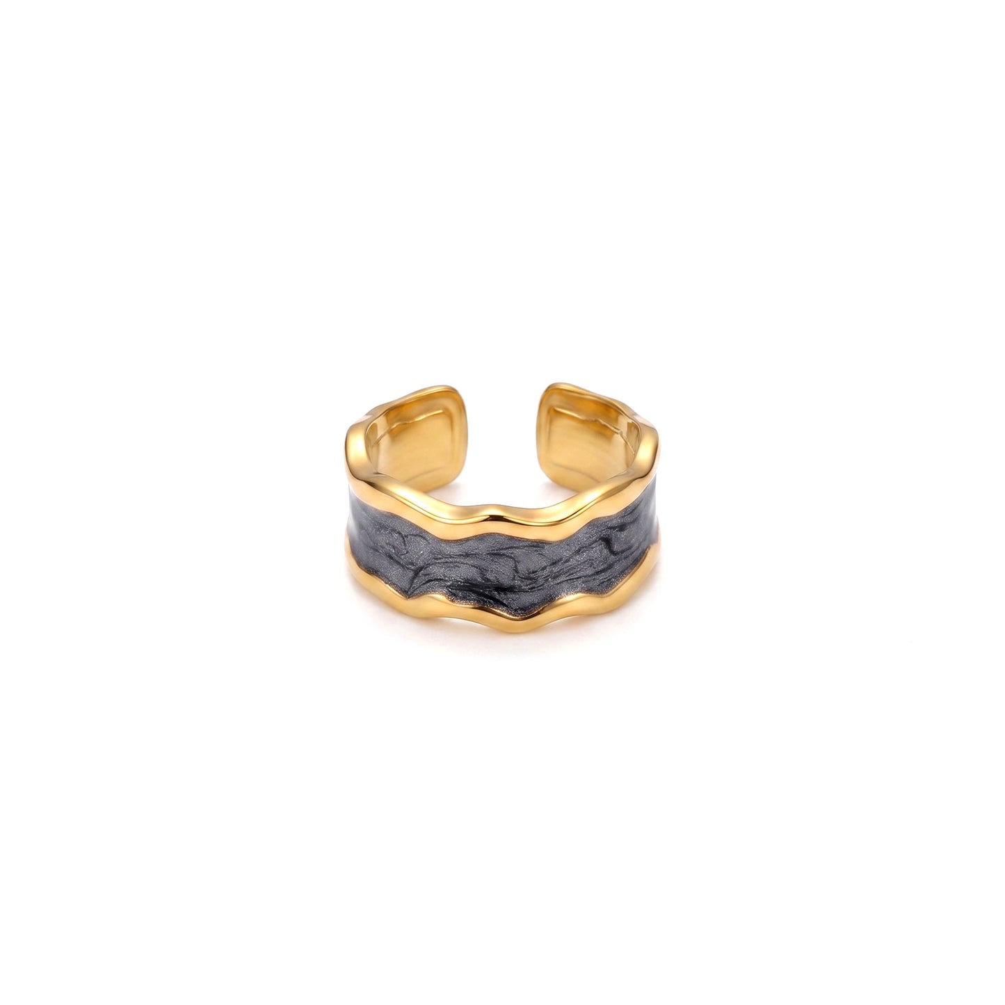 Fluid Charcoal Band Ring