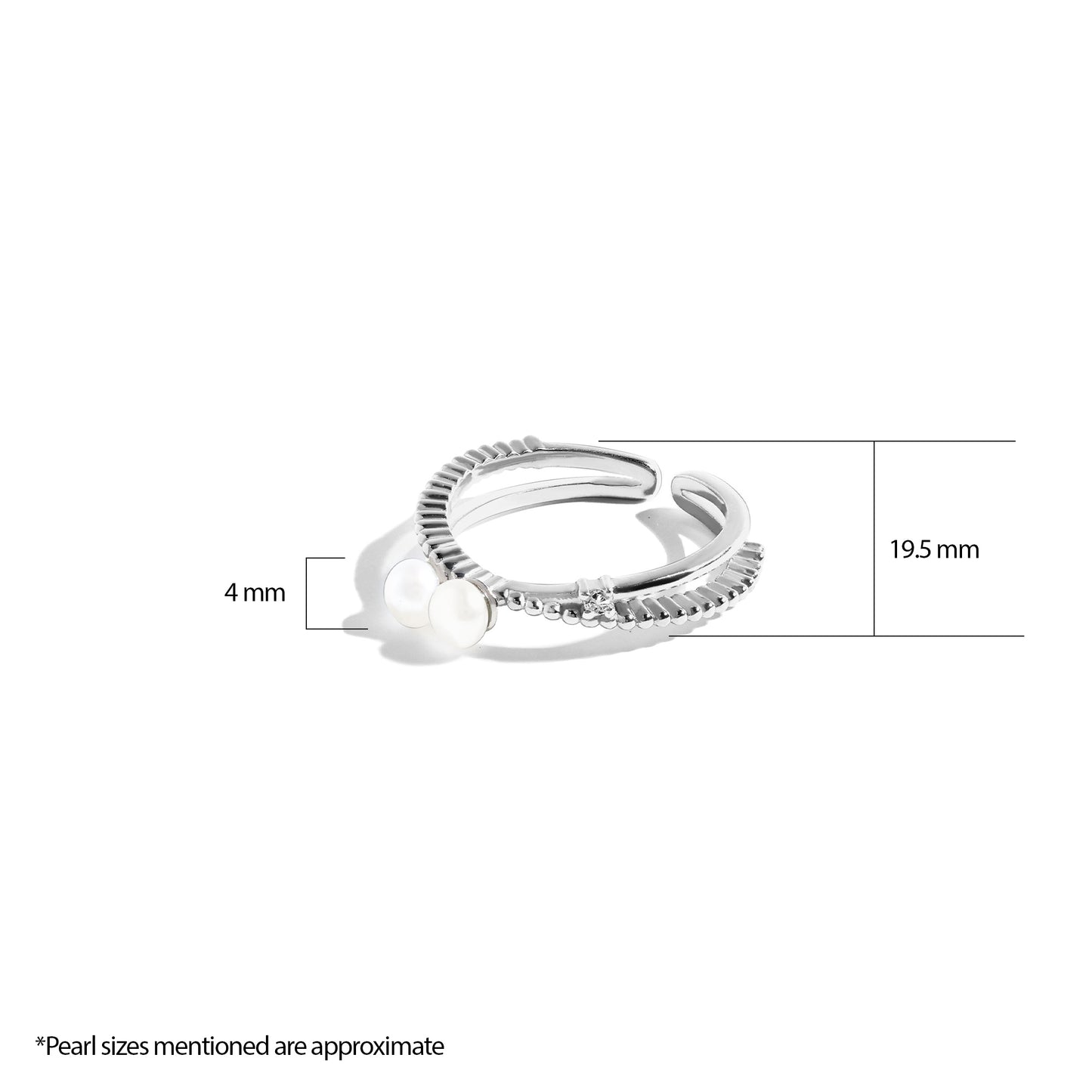 Twist Cross Pearl Ring