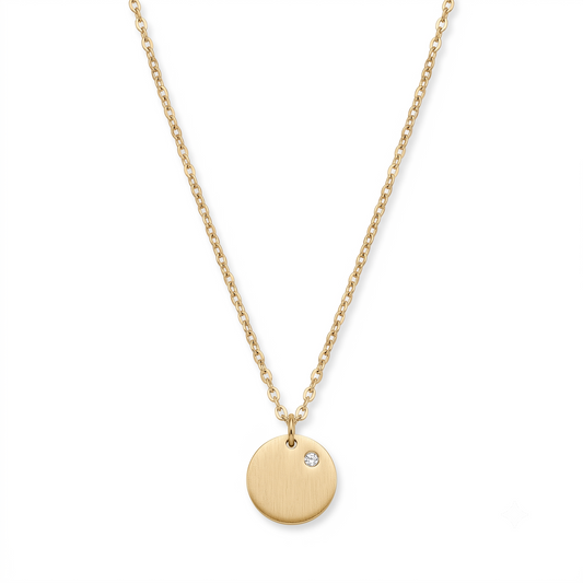 Personalised Gold Disc Necklace
