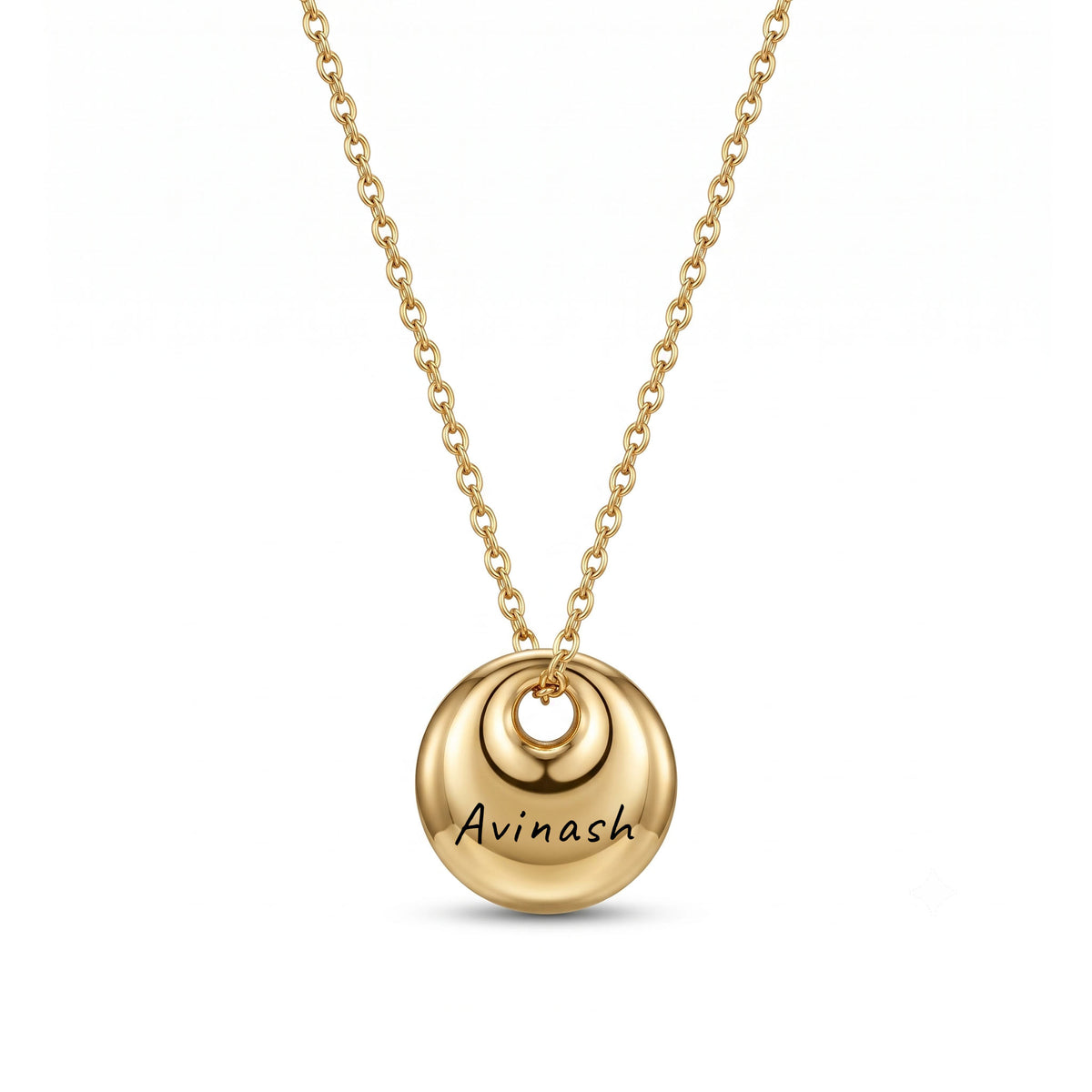 Personalised Gold Roundabout Necklace