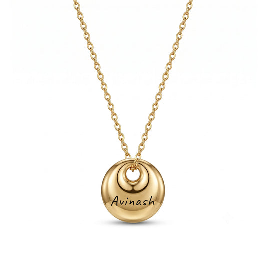 Personalised Gold Roundabout Necklace