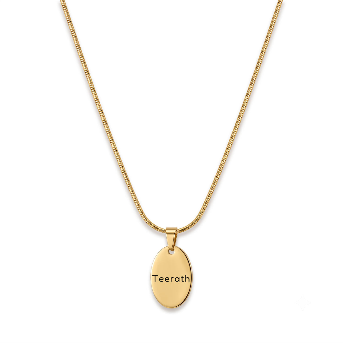 Personalised Gold Oval Necklace