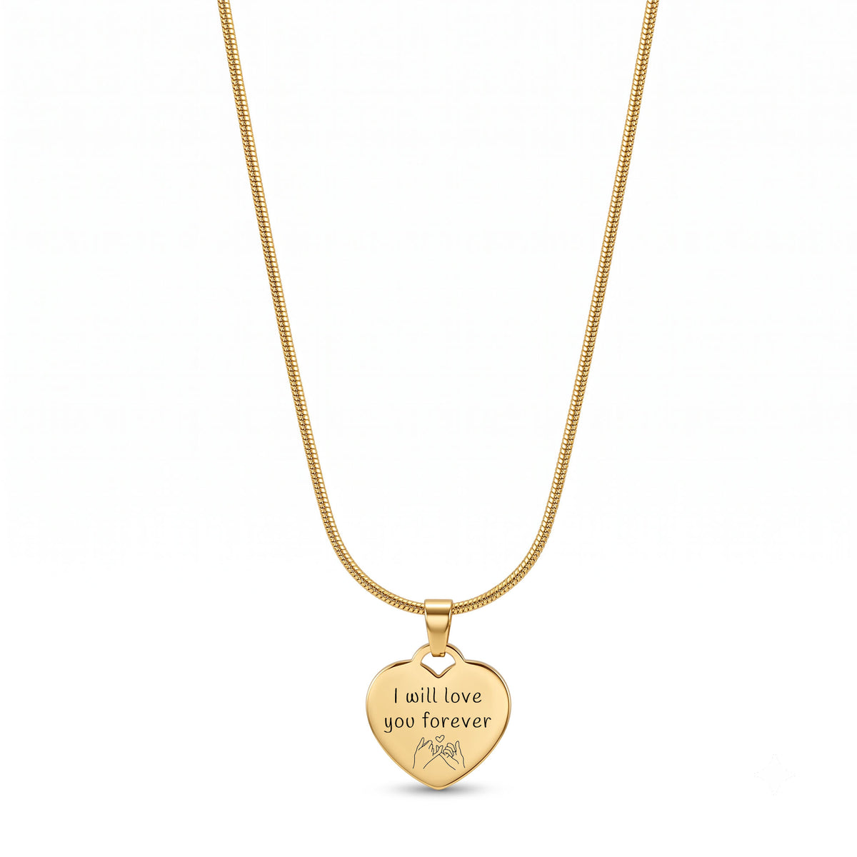 Personalised Gold Etched Heart Necklace