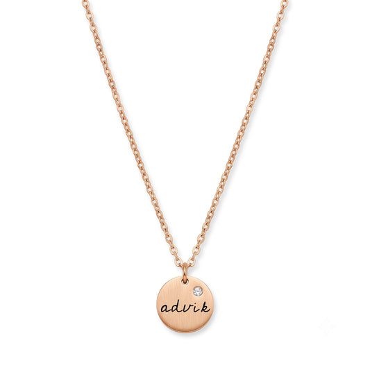 Personalised Rose Gold Disc Necklace