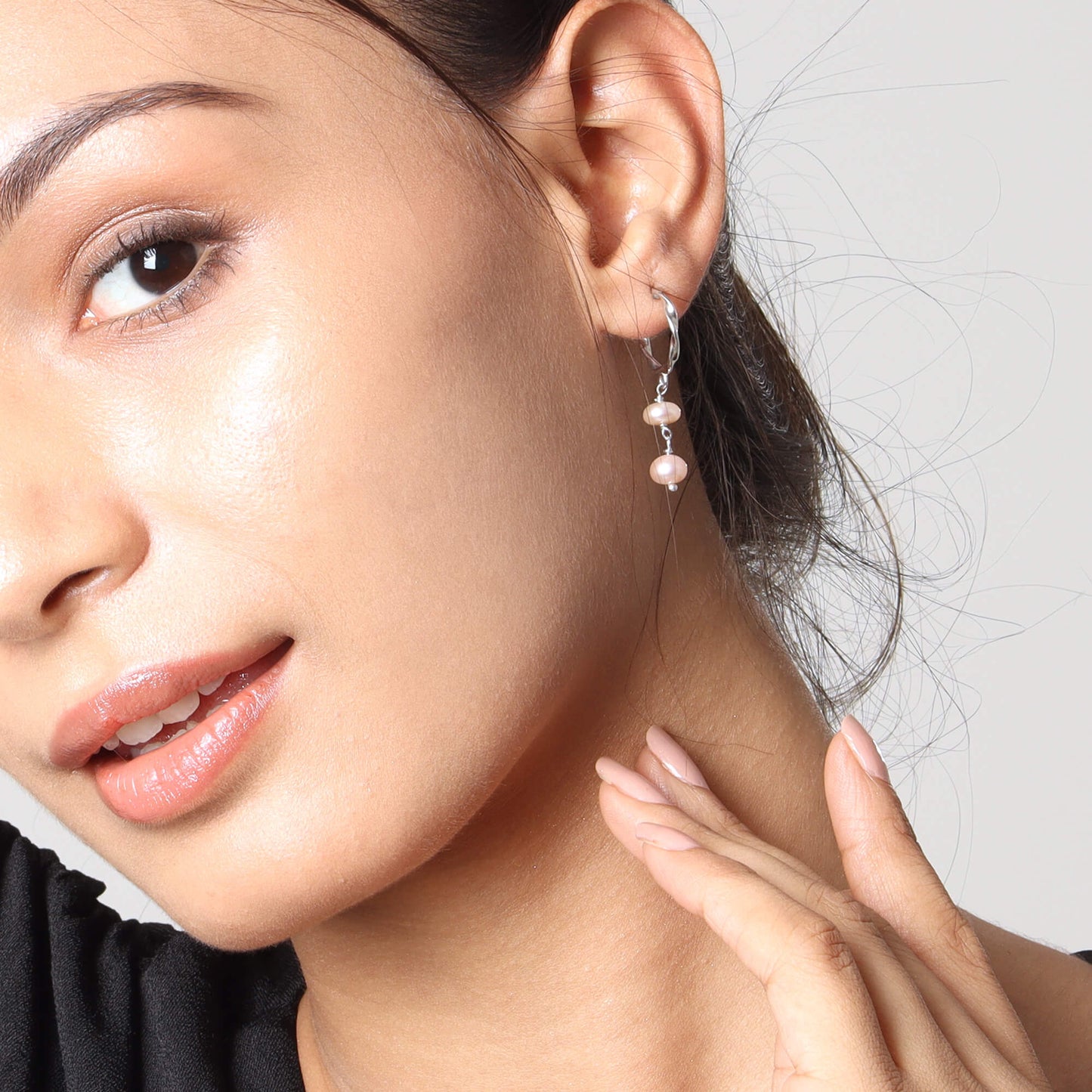 Twisted Pearl Drop Earrings