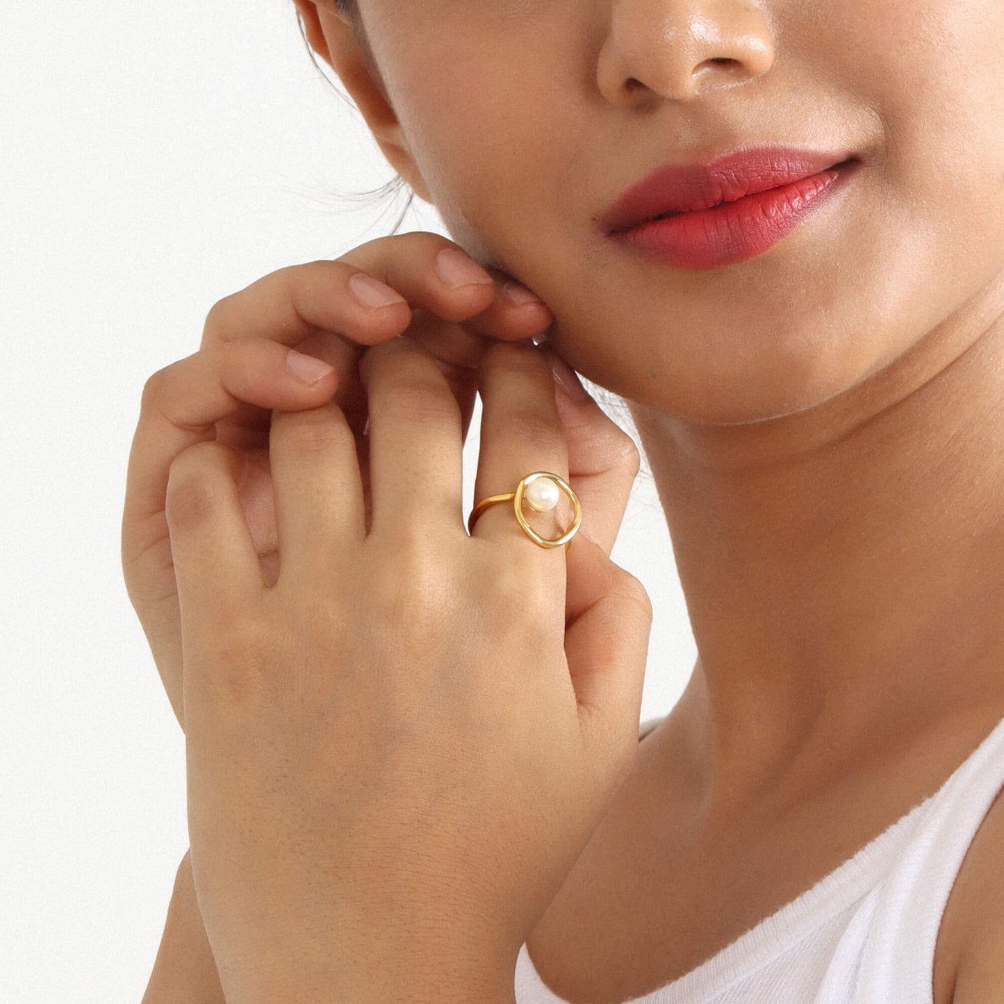 Moonlit Pearl Ring