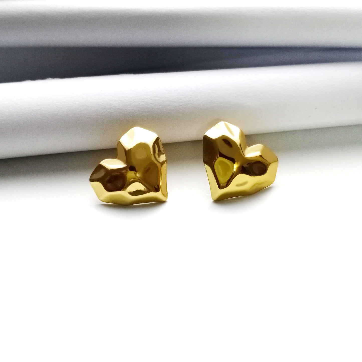 Chunky Heart Stud Earrings
