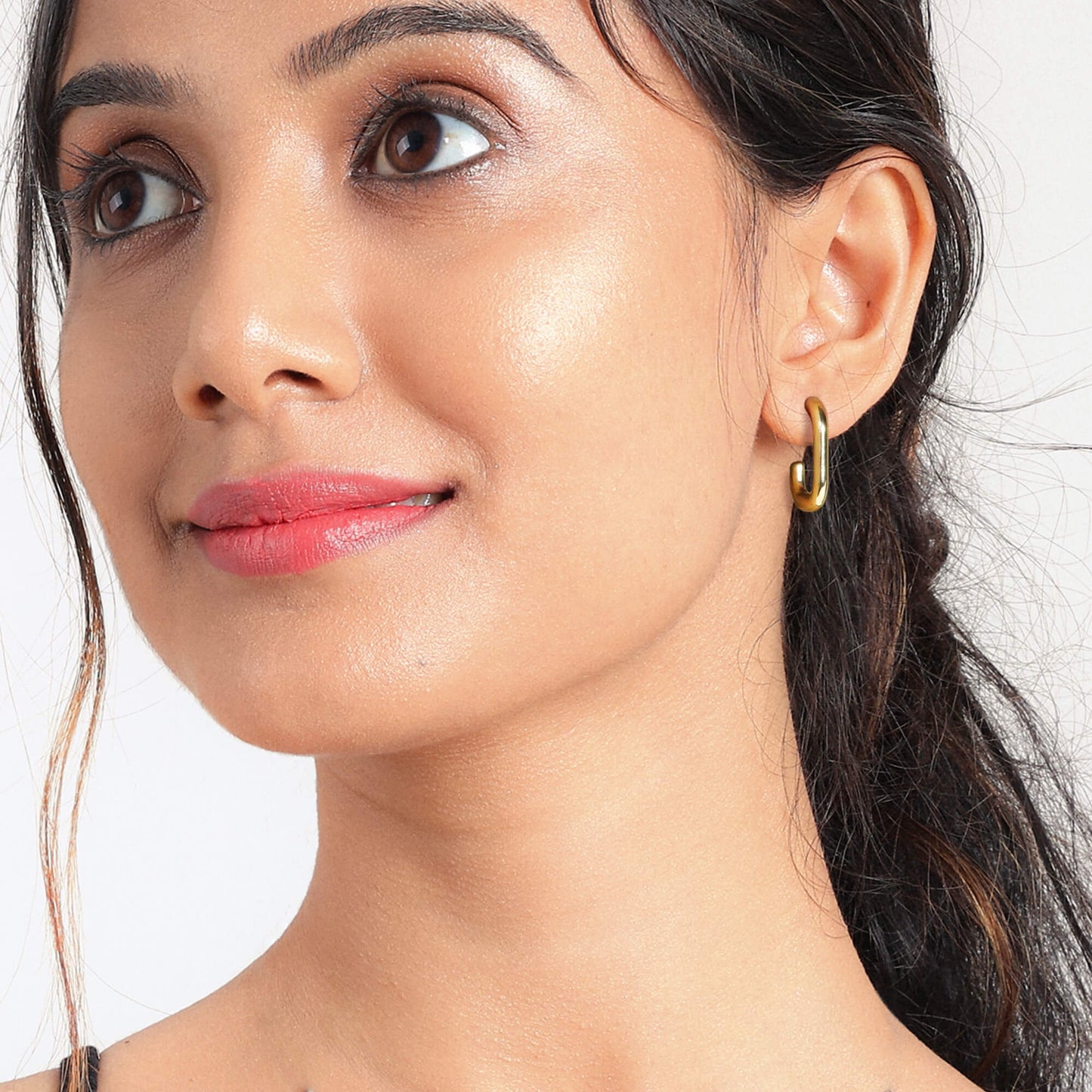 Minimal Rectangle Hoop Earrings
