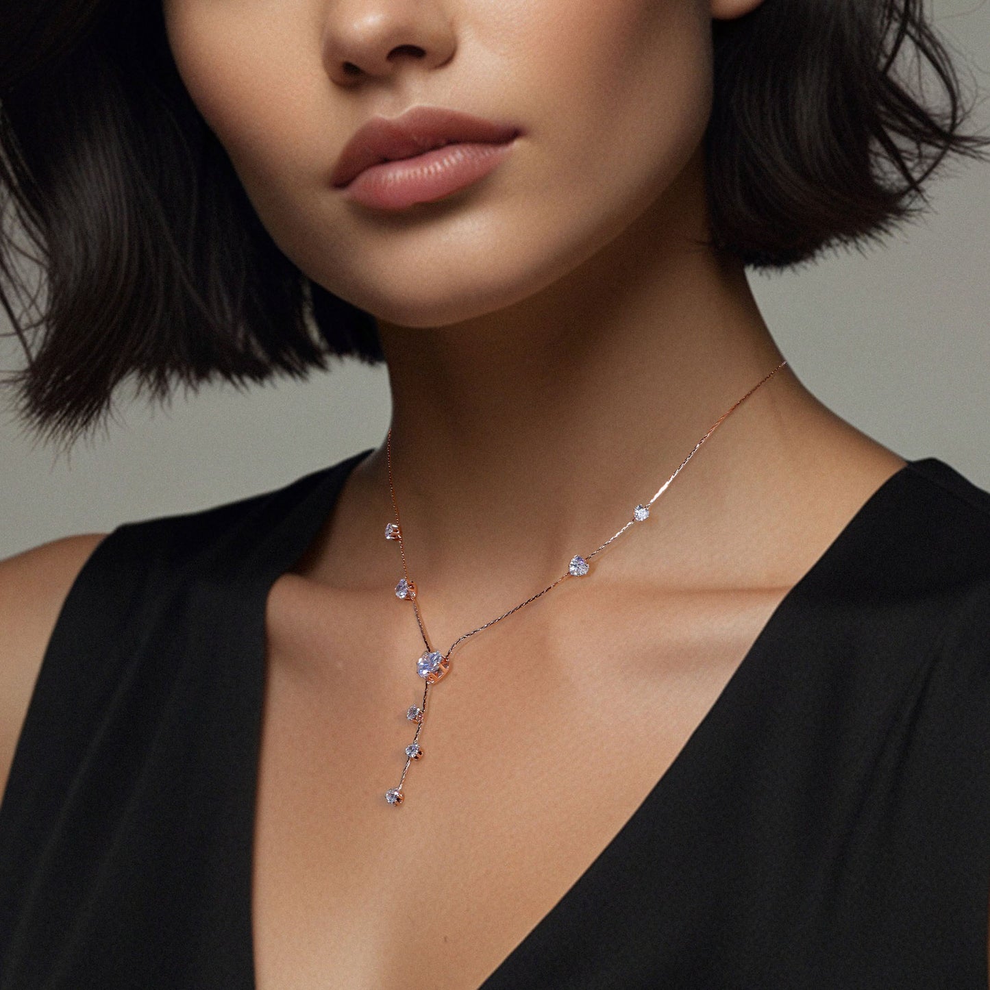Rose Gold Y-Shaped Necklace