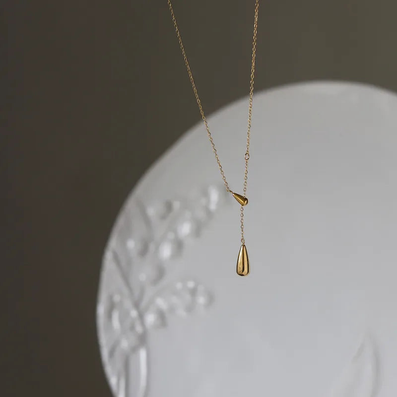 Minimalist Lariat Drop Necklace
