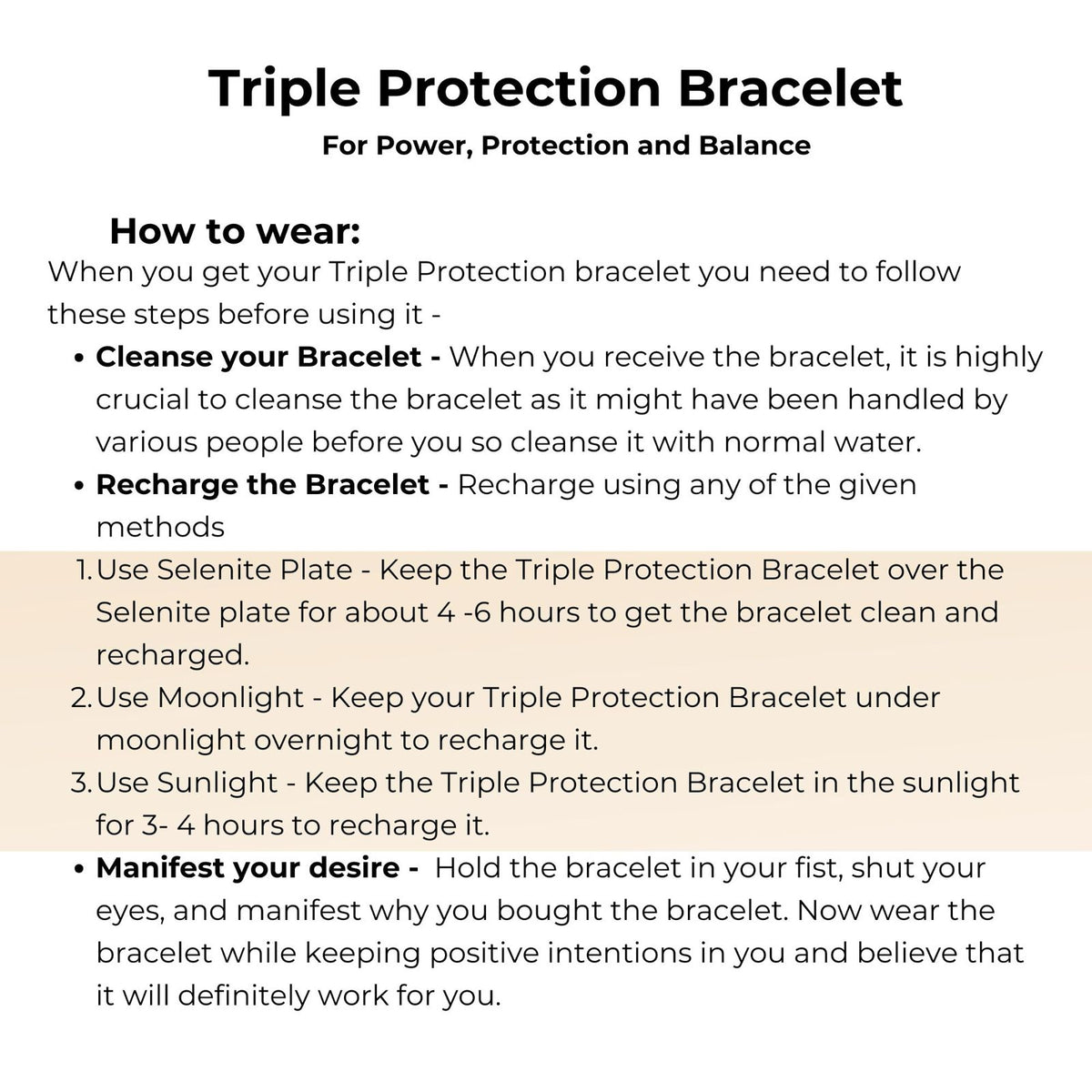 Triple Protection Bracelet with Lab Certificate