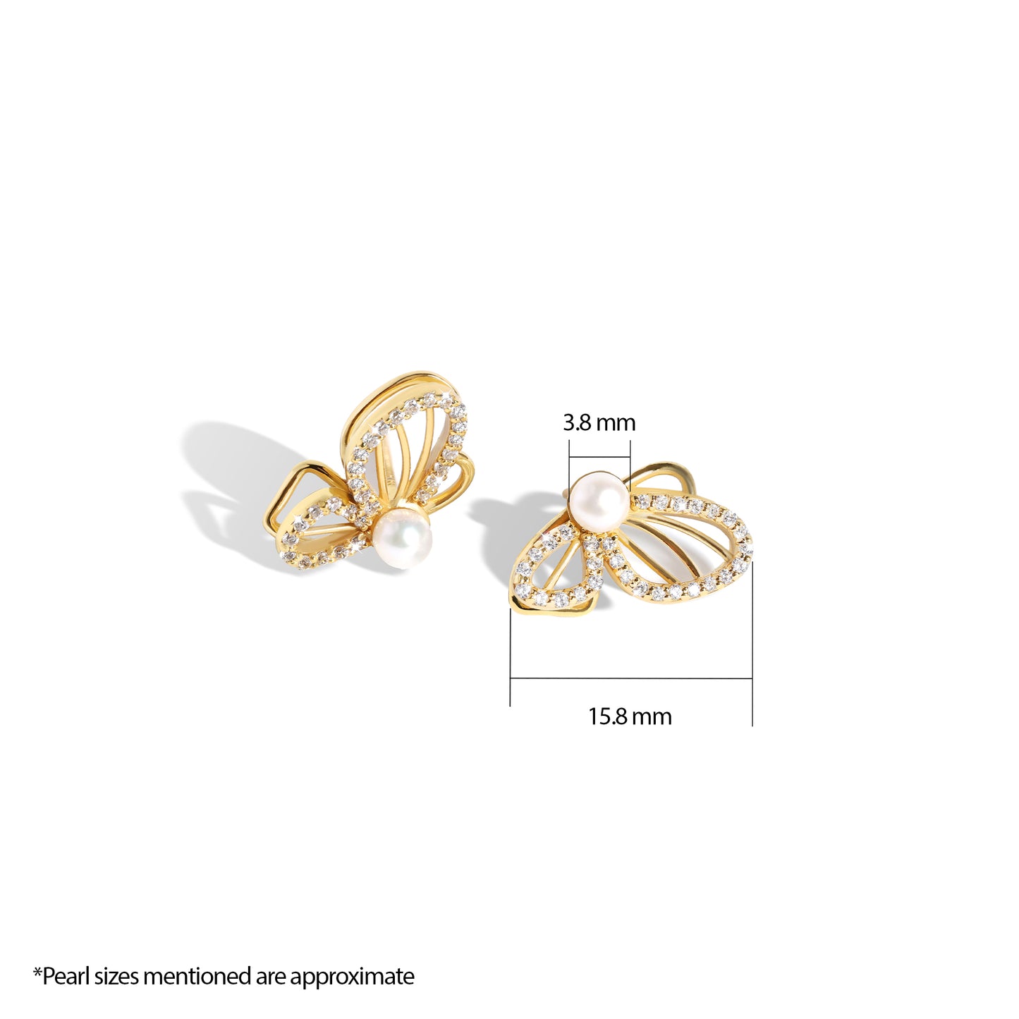 Butterfly Pearl Earrings
