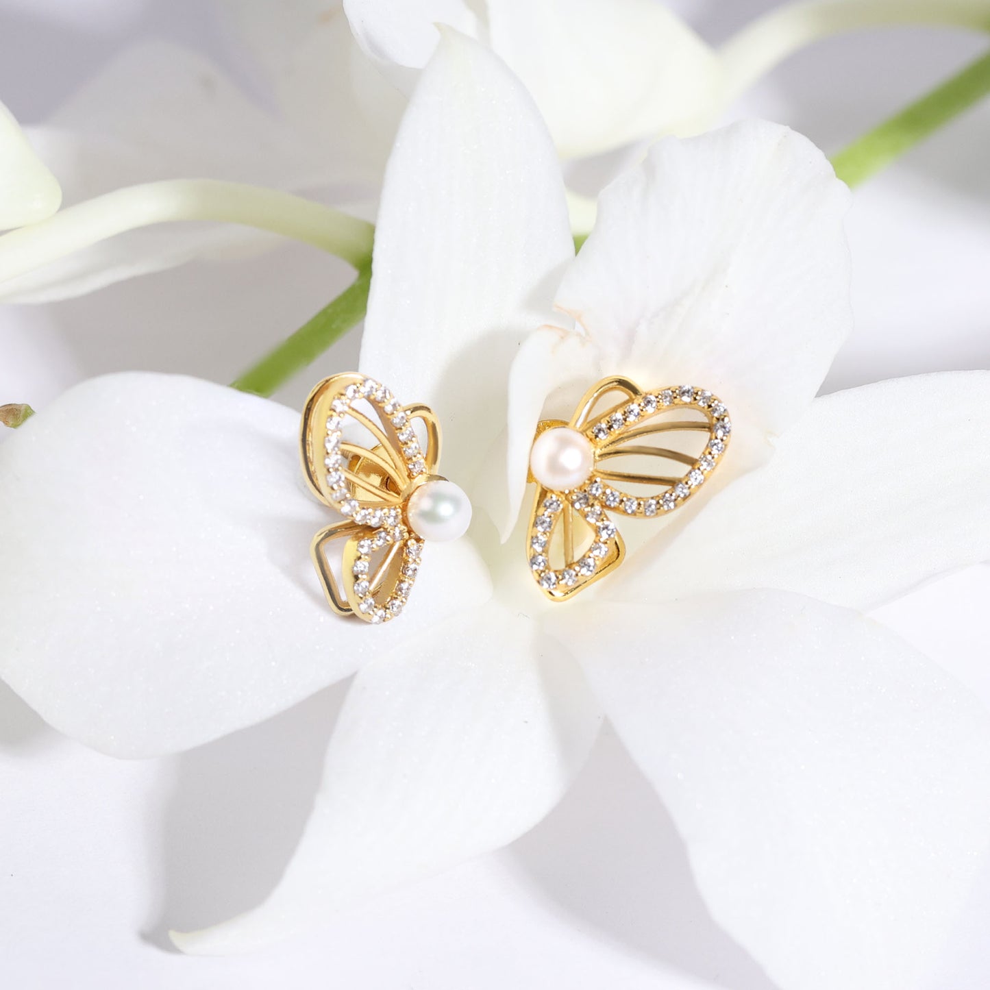 Butterfly Pearl Earrings