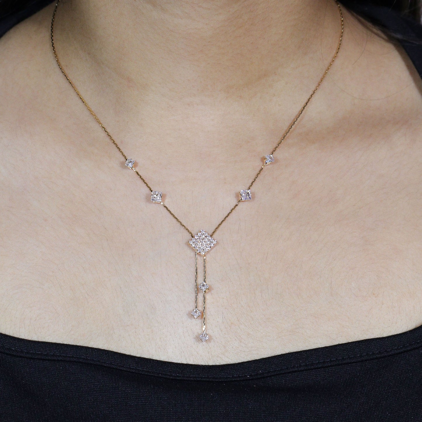 Y-shaped Diamond Necklace