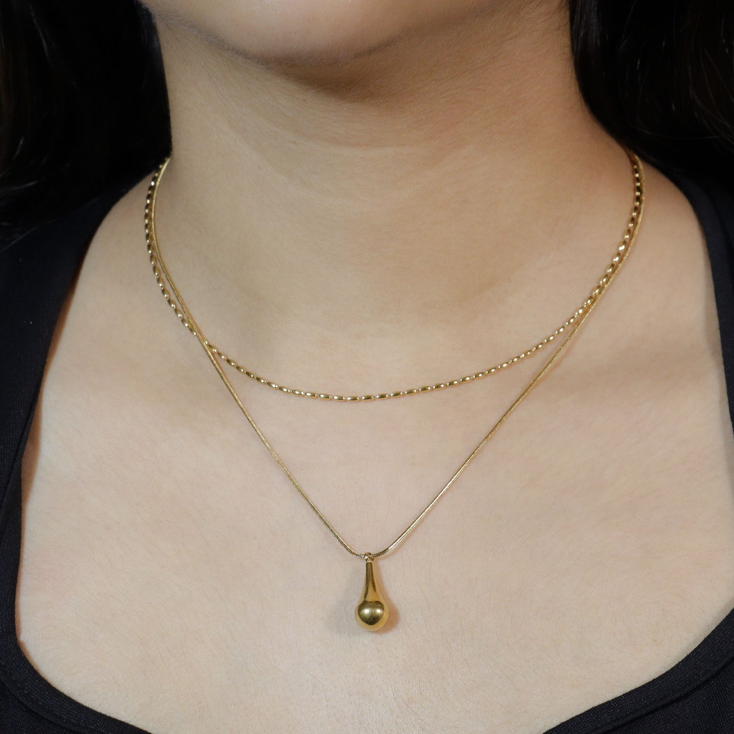 Raindrop Double Layer Necklace