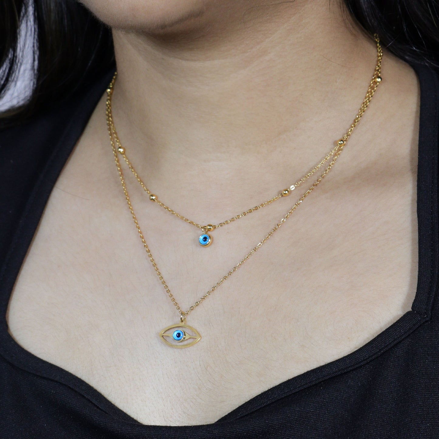 Double Layer Evil Eye Necklace