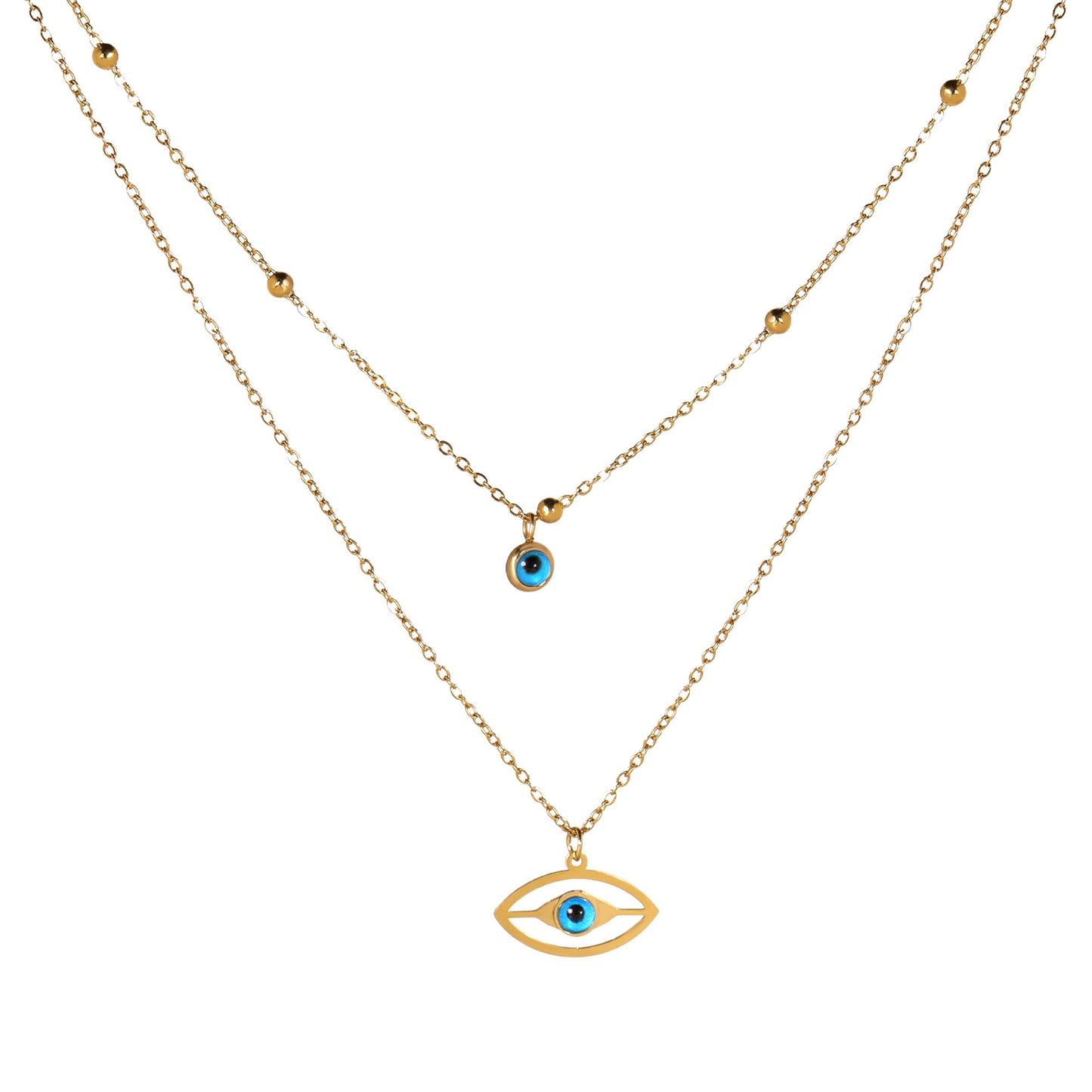 Double Layer Evil Eye Necklace