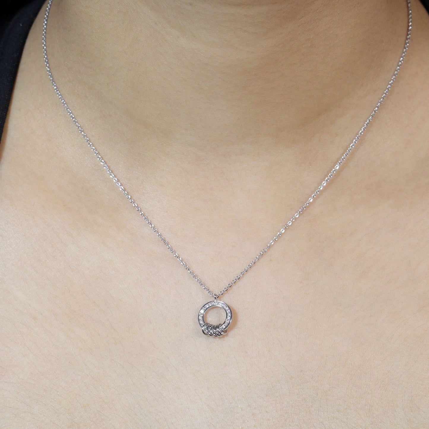 Sparkly Round Hollow Pendant