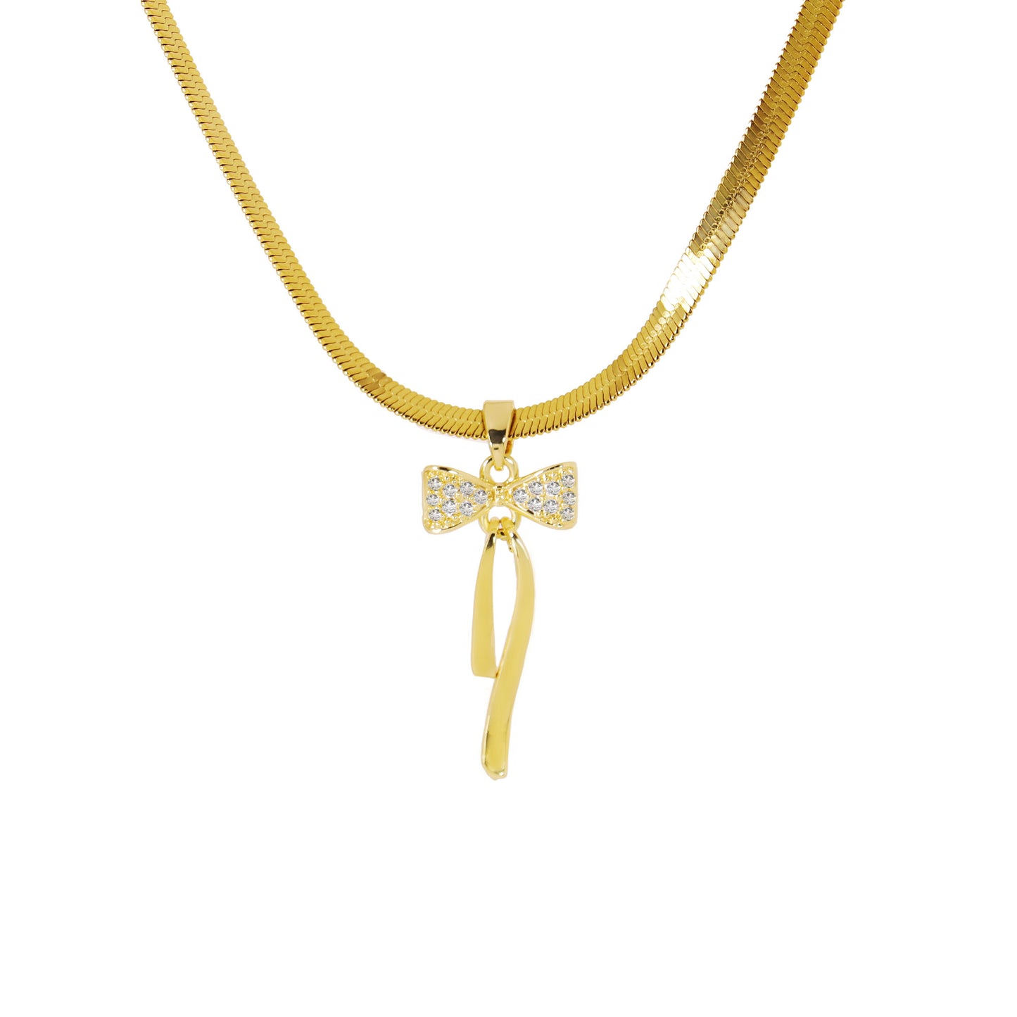 Bow Pendant with Snake Chain