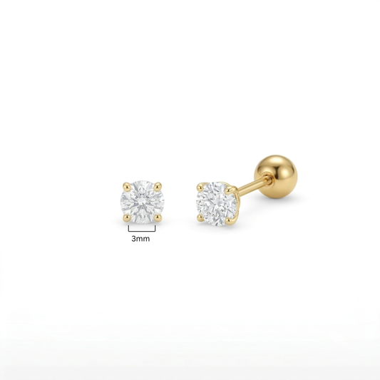 Mini Lumi Stud Earrings- 3mm