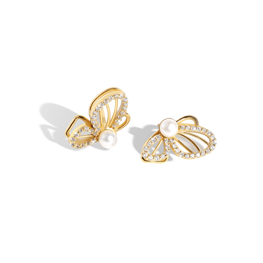 Butterfly Pearl Earrings