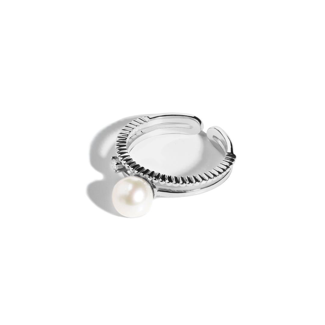 Double Band Pearl Ring