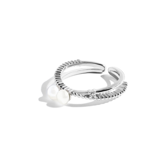 Twist Cross Pearl Ring
