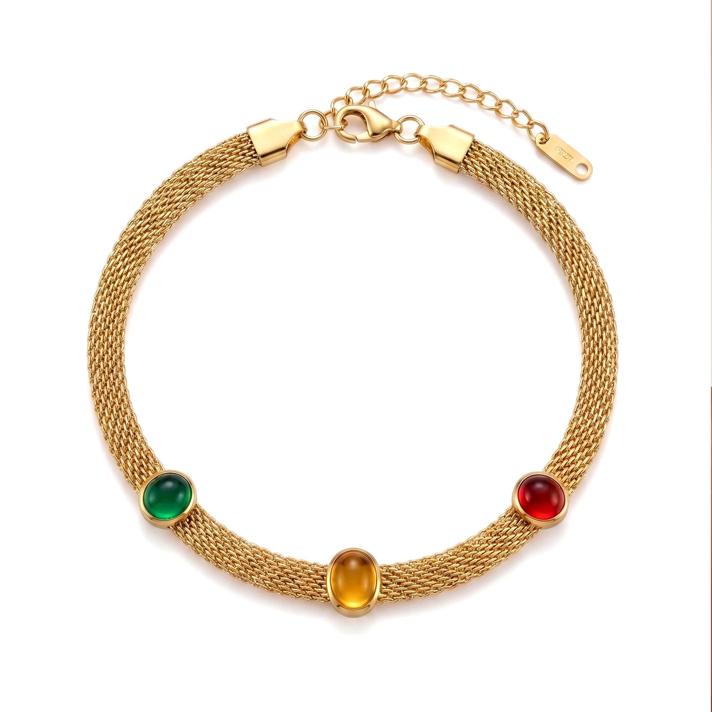 Tri-Stone Mesh Bracelet