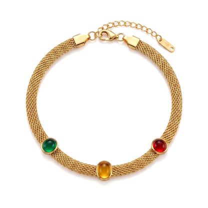 Tri-Stone Mesh Bracelet