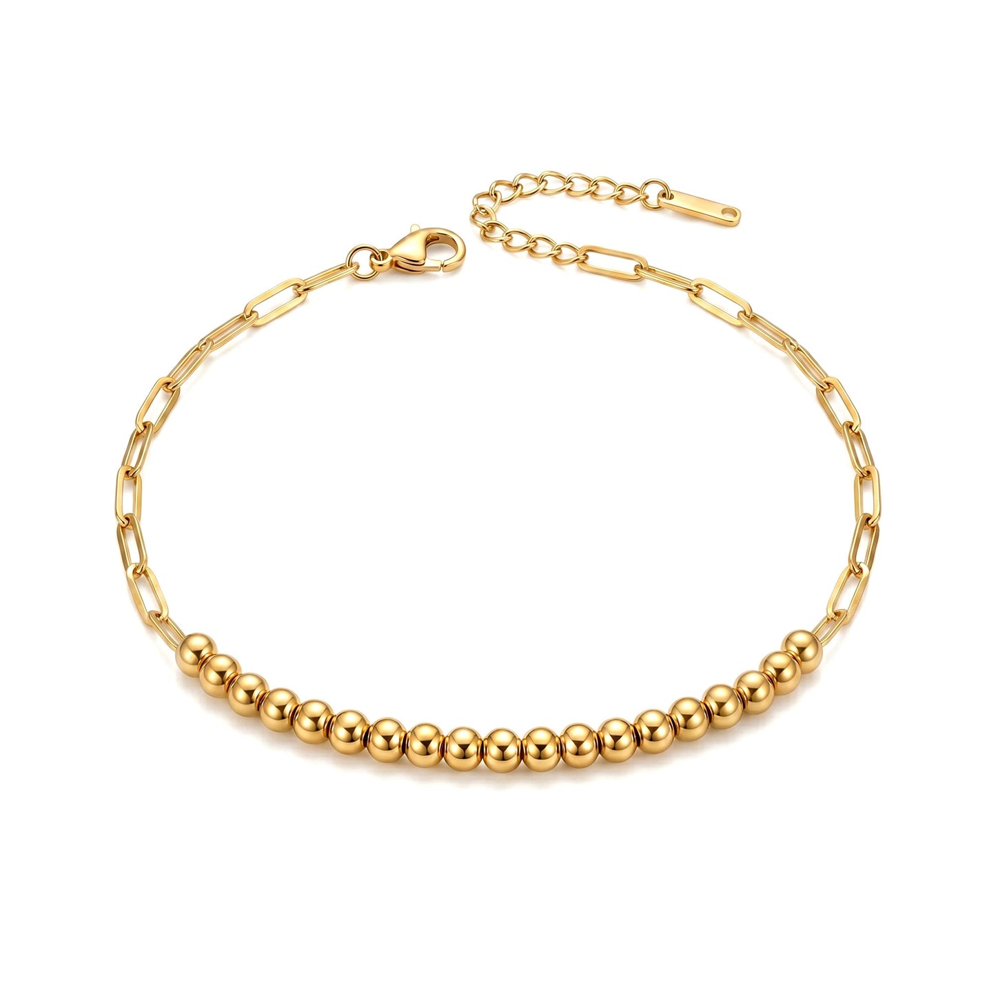 Modern Paperclip & Bead Bracelet