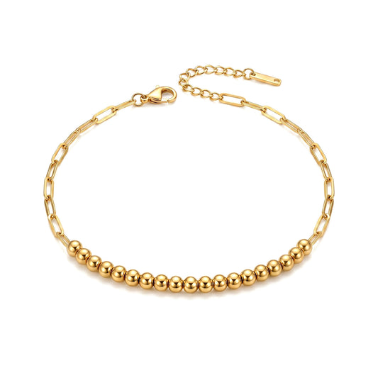 Modern Paperclip & Bead Bracelet