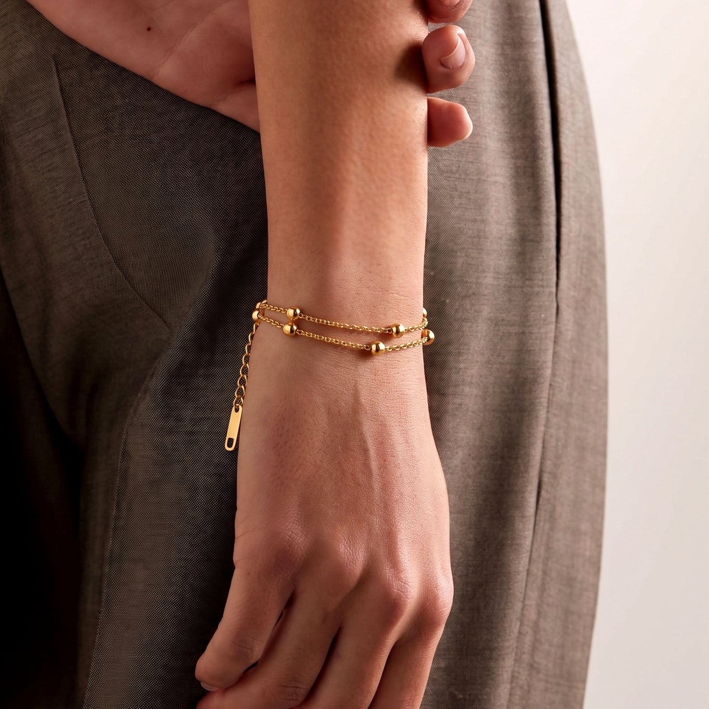 Dual Chain Gold Bracelet