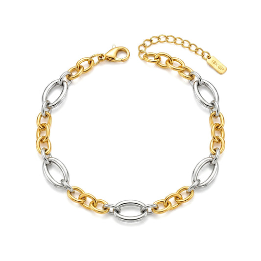 Contrast Chain Staple Bracelet
