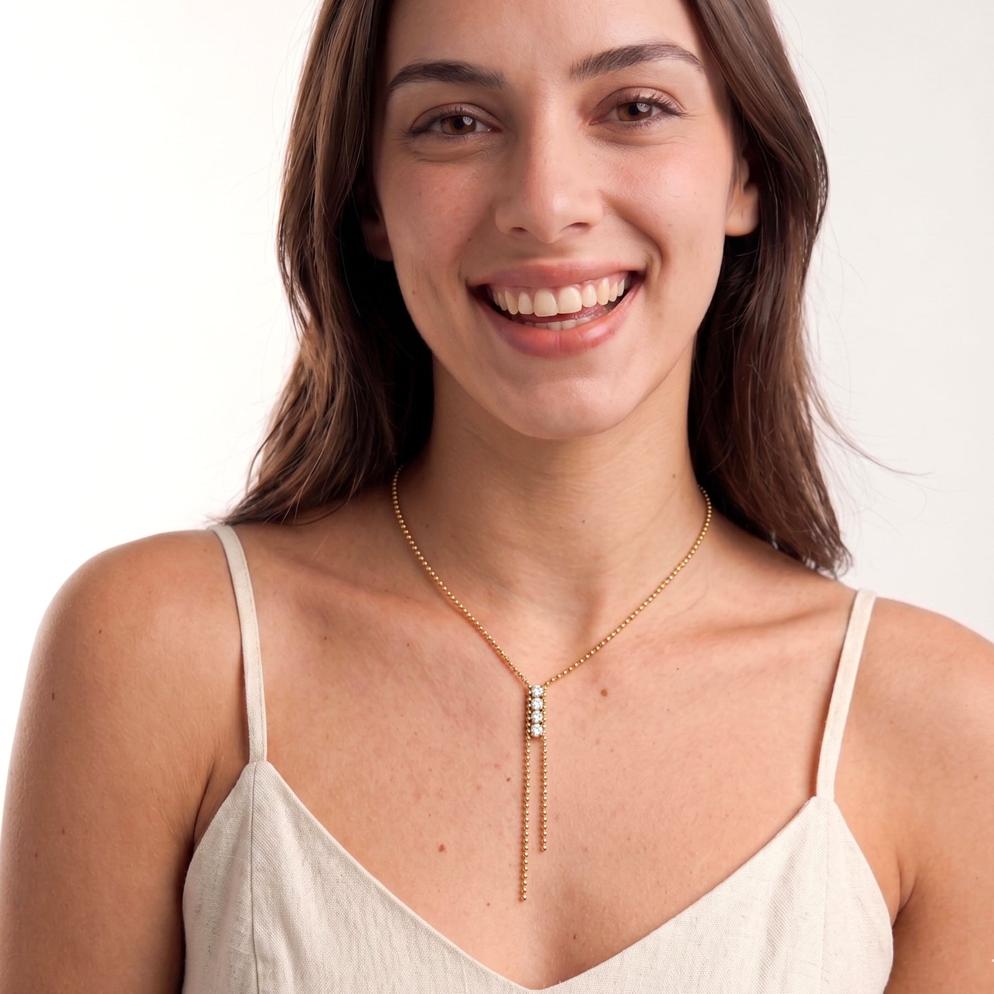 Triple Crystal Drop Necklace