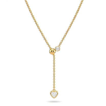 Solitaire Heart Lariat Necklace