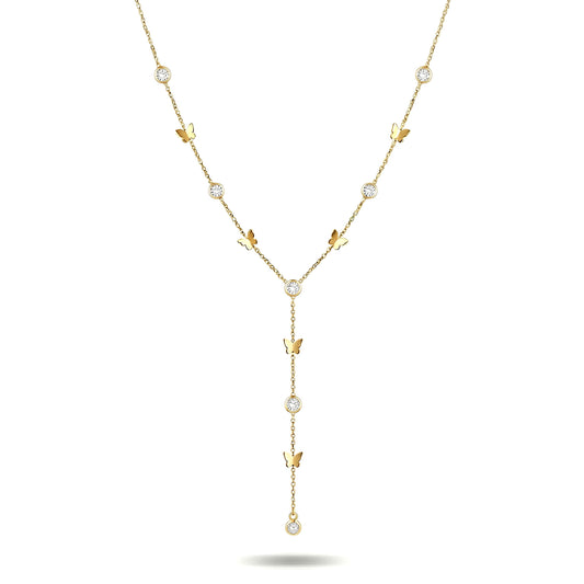 Ethereal Butterfly Lariat Necklace