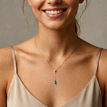 Marquise Drop Lariat Necklace