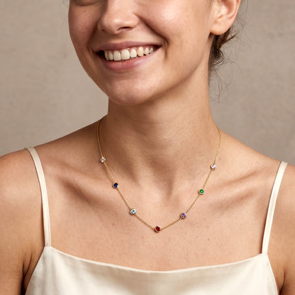 Minimalist Multi Crystal Necklace